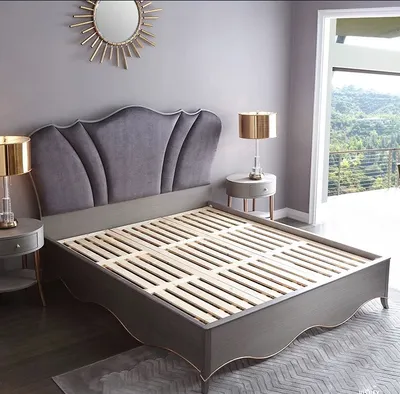 Produktbild von Design Textil Bett Luxus Polster Betten Doppel Modernes Ehe 180x200 Moderne Neu