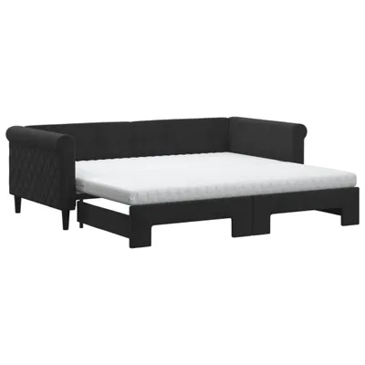 Obrázok produktu pre vidaXL Rozkladacia posteľ s matracmi čierna 90x190 cm Velvet