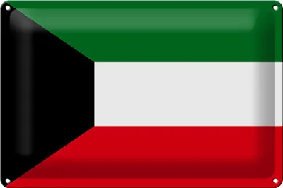 Produktbild von Blechschild Flagge Kuwait 30x20cm Flag of Kuwait