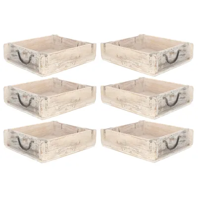 Produktbild von Novaliv 6x Holzkiste Vintage Weiß 30 x 25 x 8 cm Alte Ziegelform Holz Groß Allzweckkiste aus recyceltem Altholz Jede Form EIN Unikat – Vintage Kiste Deko