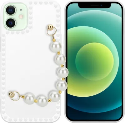 Obrázek produktu pro Cadorabo pouzdro pro Apple iPhone 12 MINI Ochranné pouzdro v bílé barvě Kryt na mobilní telefon TPU pouzdro kryt řetízek na zápěstí