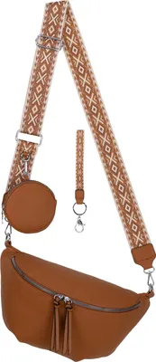 Produktbild von Bauchtasche Umhängetasche Crossbody-Bag Kunstleder Italy-Design BROWN (BBL-53046)