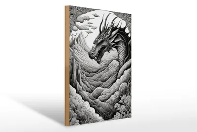 Produktbild von Holzschild 12x18cm Drachenschlange 3