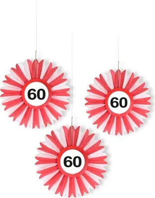 Produktbild von 3 Verkehrsschild 60 Papierrosetten 25cm