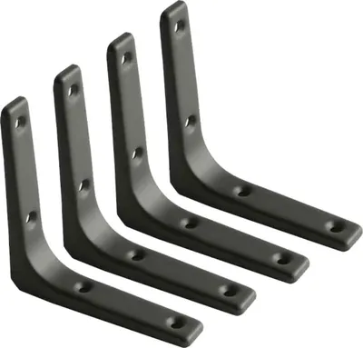 Produktbild von Wandregalhalterung, mattschwarze Metallhalterung, Metallregalstütze für Küchendekor, Hochleistungshalterung, 100 mm 100 mm, 4 Stück