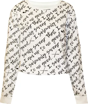 Produktbild von Harry Potter - "I Solemnly Swear" Kurzes Sweatshirt für Damen NS5395 (L) (Weiß/Schwarz)