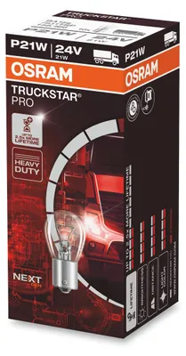 Produktbild von Osram TRUCKSTAR® PRO P21W, +120% mehr Helligkeit, Halogen-Signallampe, 7511TSP,