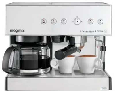 Produktbild von Magimix Espresso & Filtre Automatic, Kombi-Kaffeemaschine, 1,8 l, Kaffeepad, Gemahlener Kaffee, 2010 W, Chrom