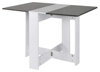 Image de Table pliante, dimensions : 103 x 76 x 73 cm, en mélamine, de couleur blanche