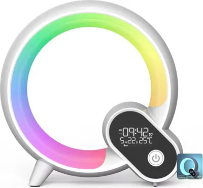 Produktbild von Nachttischlampe Intelligentes Umgebungslicht, dimmbar, mit Wecker, Bluetooth