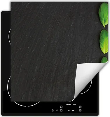 Produktbild von DarHaus Herdabdeckplatte 50x52 cm Anti Rutsch Matte Aufrollbar, schiefer - Basilikum