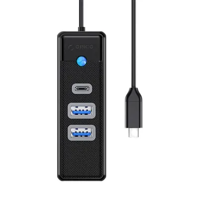 Obrázok produktu pre Orico hub, USB-C na 2x USB 3.0 + USB-C, 5 Gbit/s, 0,15 m, čierny