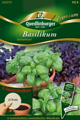 Produktbild von Quedlinburger Basilikum Genoveser Saatscheiben - Premium Kräutersamen