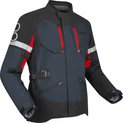 Produktbild von Bering Halifax 17353 wasserdichte Motorrad Textiljacke, schwarz/anthrazit/rot, L