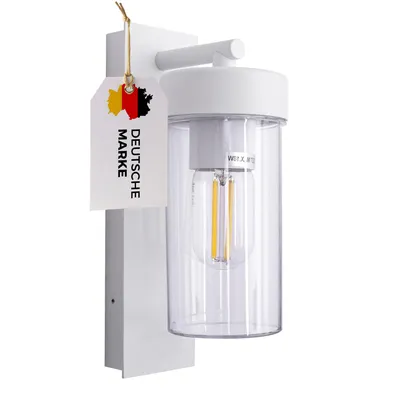 Produktbild von Außenwandleuchte 4052B Weiß, IP44, E27-Fassung, ohne Bewegungsmelder