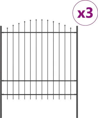 Zdjęcie produktu dla vidaXL Ogrodzenie ogrodowe 3 szt. Szare 170 x 215 cm Stal malowana proszkowo