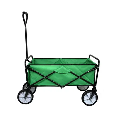 Produktbild von Faltbarer Gartenwagen Transportwagen Bollerwagen Handwagen Rollenwagen Gerätewagen Strandwagen bis zu 70kg belastbar Grün