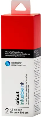 Produktbild von Cricut Infusible Ink Transfer Sheets, Hitzebeständige Vinylfolie, Glattes wärmeübertragendes Vinyl, Rot, Einfarbig, 114 mm, 305 mm