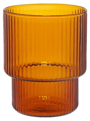 Image de Verre à latte rainuré CHiATO, 260 ml – brun