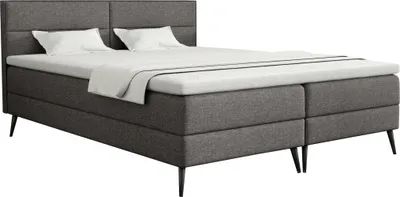 Produktbild von FEDVE Boxspringbett Doppelbett Sporen Schlafzimmer Bett Bonell-Matratze Topper 140x200 cm Dunkelgrau (Lux 6)
