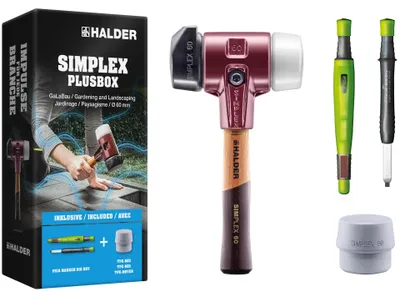 Productafbeelding van HALDER SIMPLEX Plusbox GaLaBau, diameter 60 mm, Superplastic/rubber/TPE-behuizing + Pica Big Dry marker