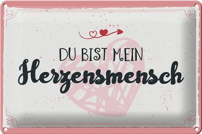 Produktbild von Blechschild Spruch 30x20cm Du bist mein Herzensmensch