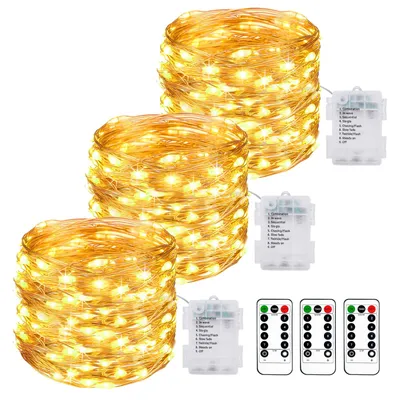 Productafbeelding van Litogo lichtsnoeren met 100 leds - Set van 3 - 10 m - Afstandsbediening