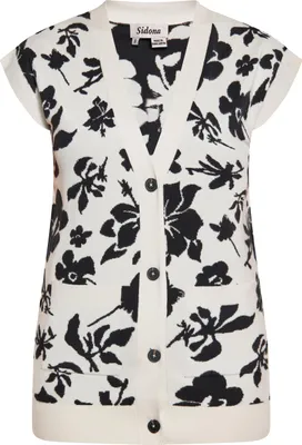Image de SIDONA débardeur pour femmes - blanc laine noir, S