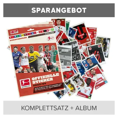Produktbild von Topps Bundesliga Sammelsticker 2023/24 - Komplettsatz (alle 482 Sticker) + Album