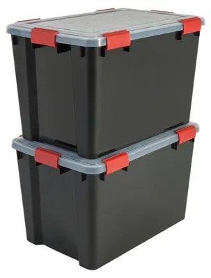 Produktbild von Iris Ohyama Luftdichte Kunststoff-Aufbewahrungsboxen mit Deckel, 70L, 2er-Set, S