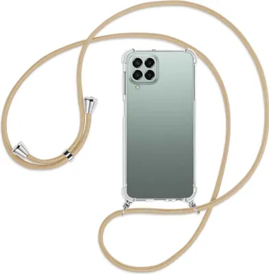 Produktbild von Handykette Backcover-Schutzhülle mit Band (Metall silberfarben) für Samsung Galaxy M33 - caramel