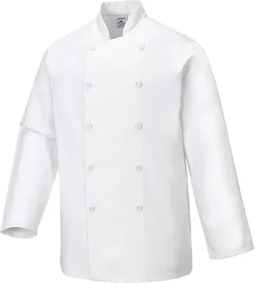 Produktbild von Portwest - "Sussex" Kochjacke für Herren/Damen Unisex Langärmlig PW895 (S) (Weiß)