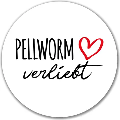 Produktbild von Huuraa Aufkleber Pellworm verliebt 10cm rund Sticker Geschenkidee