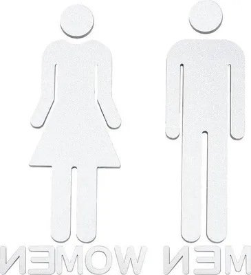 Produktbild von Silberne Acryl Schilder Toiletten Dekoration Selbstklebend