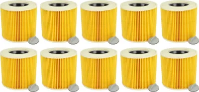 Produktbild von vhbw 10 Faltenfilter Ersatz für Kärcher 6.414-789.0, 6.414-789 für Staubsauger - Patronenfilter Gelb