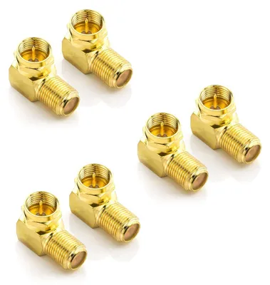 Produktbild von deleyCON Sat-Winkel-Adapter 90° Koaxialkabel F-Adapter F-Buchse, 6 Stück