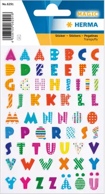 Produktbild von HERMA Buchstaben Sticker MAGIC A-Z Stone geprägt 1 Blatt à 64 Sticker