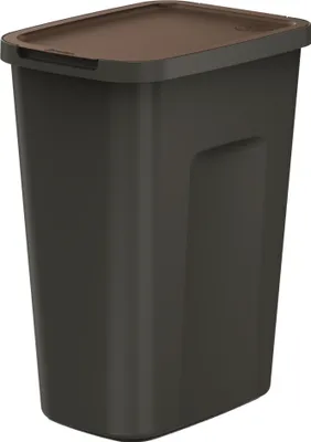 Obrázek produktu pro Odpadkový koš černý 35 l pro třídění odpadu hnědý s klapkou modulární