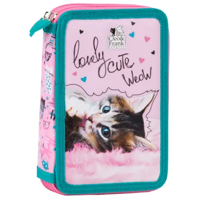 Zdjęcie produktu dla Piórnik Podwójny Z Wyposażeniem Cleo&Frank 35 Kotek