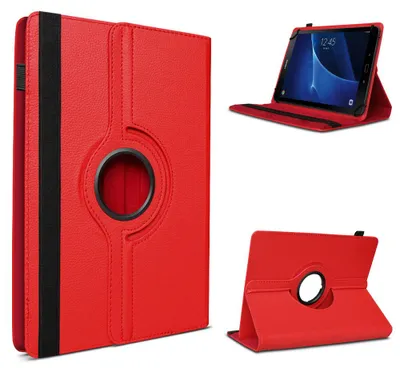 Produktbild von Samsung Galaxy Tab 4 / 3 / 2 10.1 Tablet Hülle Tasche Schutzhülle Case DrehbarFarbe 360 Uni:Rot