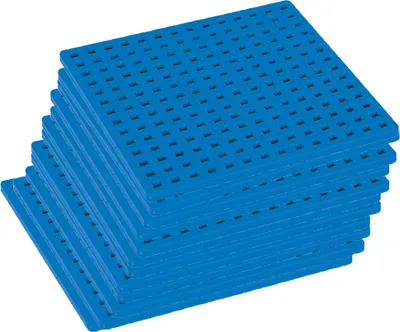 Produktbild von Plus Plus Bauplatten 12 Stück - blau | Konstruktionsmaterial Bausteine
