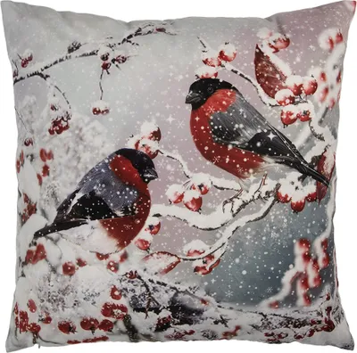 Produktbild von Clayre & Eef Kissenbezug 45x45 cm Grau Polyester Vögel