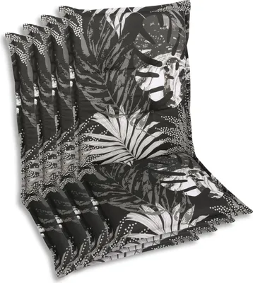 Produktbild von GO-DE Textil, Sesselauflage Mittellehner, 4er-Set, Farbe: schwarz, Maße ca.: 108 cm x 50 cm x 7 cm