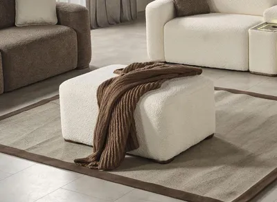 Immagine prodotto di Pouf bianco Pouf di seduta Cuscino di seduta Sgabello Sgabello Sgabello rettangolare