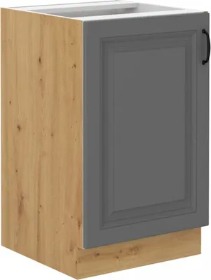 Zdjęcie produktu dla Szafka pod zlewozmywak dolna SOPHIA – szerokość 50 cm, szara/dąb artisan