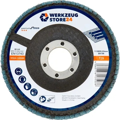 Produktbild von WS24 10x Lamellenschleifscheibe 115 mm gewölbt Zirkonkorund K 120 - WS24-100049