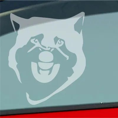 Produktbild von Auto Aufkleber Böser Husky angry Dog Tier Hund 12x10 cm Milchglas Sticker Heckscheibenaufkleber