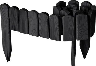 Produktbild von Garronda Beeteinfassung Holz Rollzaun Gartenzaun imprägniert Flexibler Rollborder Rasenkante  Länge: 100 cm (Graphite, Höhe: 10 cm)