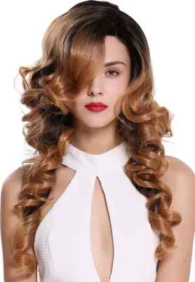 Produktbild von WIG ME UP Perücke Lace-Front Mono Locken Ombre Schwarz Kupfer DW-2163-LF-B-27CYS2