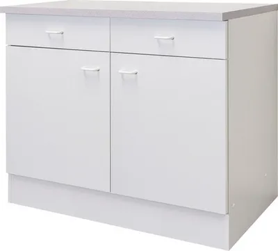 Produktbild von Flex Well Unterschrank mit Schublade und Drehtür Speed BxTxH 100 x 50 x 85 cm weiß matt zerlegt Anschlag links rechts 00005347